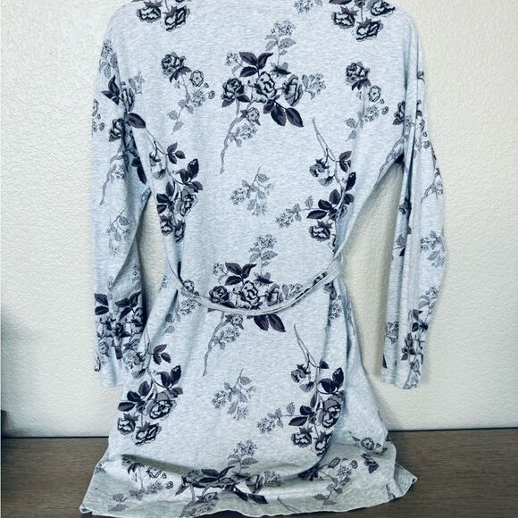 Cynthia Rowley Gray Floral Cotton Lounge Bath Robe S - Picture 2 of 5